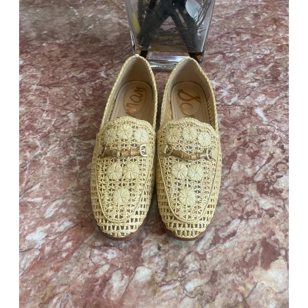 Sam Edelman Women's‎ Lowell Natural/Raffia Loafers Size 6.5 EUC! $160